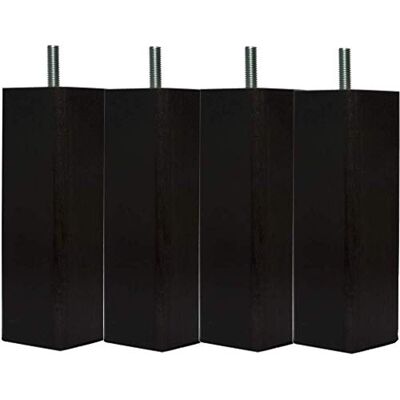 Margot 3700527824918 Douceur Scandinave Carré Lot de 4 Pieds de lit Bois Noir Hauteur 20 cm - Publicité Margot 3700527824918 Douceur Scandinave Carré Lot de 4 Pieds de lit Bois Noir Hauteur 20 cm - Publicité