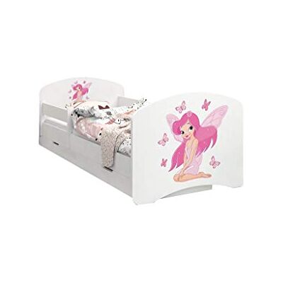 Happy Babies LIT D'ENFANT DOUBLE FACE AVEC TIROIR Design moderne avec bords sécurisés et matelas en mousse antichute 7 cm (Princesse aux papillons, 160/80) - Publicité Happy Babies LIT D'ENFANT DOUBLE FACE AVEC TIROIR Design moderne avec bords sécurisés et matelas en mousse antichute 7 cm (Princesse aux papillons, 160/80) - Publicité