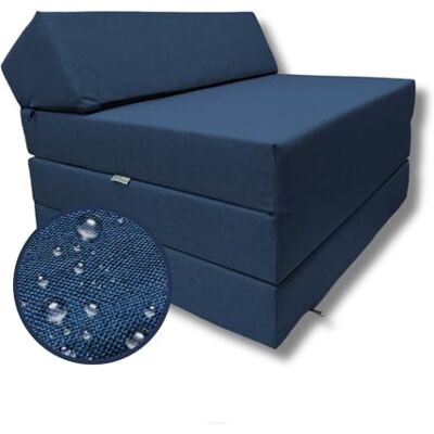 FORTISLINE Matelas pliant, 200 x 70 x 10 cm, en 3 parties, pour invité, camping, avec housse extérieure imperméable, cubique, lit d'invité, matelas de caravane, bleu foncé - Publicité FORTISLINE Matelas pliant, 200 x 70 x 10 cm, en 3 parties, pour invité, camping, avec housse extérieure imperméable, cubique, lit d'invité, matelas de caravane, bleu foncé - Publicité