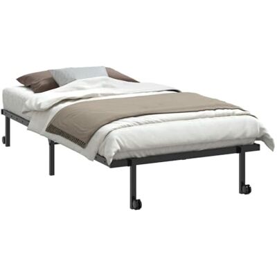 vidaXL Cadre de lit en acier noir Pliable avec roulettes, sommier à lattes en métal portable robuste, espace de rangement pour chambre d'amis/petite chambre à coucher, compatible avec matelas de 100 - Publicité vidaXL Cadre de lit en acier noir Pliable avec roulettes, sommier à lattes en métal portable robuste, espace de rangement pour chambre d'amis/petite chambre à coucher, compatible avec matelas de 100 - Publicité
