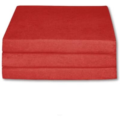 FORTISLINE Matelas d'appoint Pliant lit d'invité futon Pouf 195x80x9 cm Couleur Rouge - Publicité FORTISLINE Matelas d'appoint Pliant lit d'invité futon Pouf 195x80x9 cm Couleur Rouge - Publicité