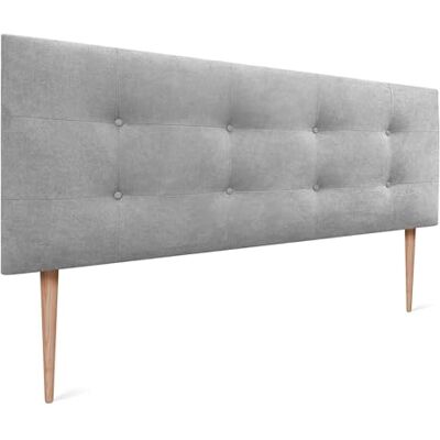 DHOME Tête de lit Capitone capitonnée Acualine en Simili-Cuir ou Tissu avec Pieds en Bois de pin Epaisseur 8cm Têtes de lit Capitone capitonnées capitonnées (Tissu Gris, 160 (150/160)) - Publicité DHOME Tête de lit Capitone capitonnée Acualine en Simili-Cuir ou Tissu avec Pieds en Bois de pin Epaisseur 8cm Têtes de lit Capitone capitonnées capitonnées (Tissu Gris, 160 (150/160)) - Publicité