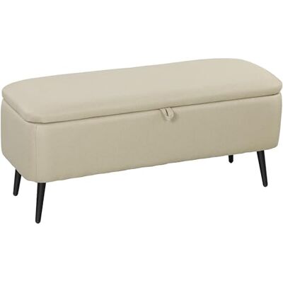 HOMCOM Banc de Rangement, Bout de lit, Coffre de Rangement en Tissu avec Pieds en Acier Noir, 101 x 38,5 x 44,5 cm, Beige - Publicité HOMCOM Banc de Rangement, Bout de lit, Coffre de Rangement en Tissu avec Pieds en Acier Noir, 101 x 38,5 x 44,5 cm, Beige - Publicité