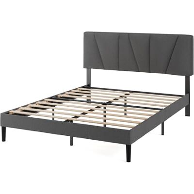 Zinus Maya Sommier 140x190 cm avec Lattes en Bois Hauteur 30 cm Cadre & Tête de Lit 2 Personnes Tapissier Montage Facile Gris Foncé - Publicité Zinus Maya Sommier 140x190 cm avec Lattes en Bois Hauteur 30 cm Cadre & Tête de Lit 2 Personnes Tapissier Montage Facile Gris Foncé - Publicité