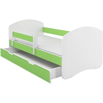ACMA II Lit Junior 160x80 cm Vert avec Matelas et Sommier à Lattes Lit Enfant avec Barrières de Sécurité, Supporte Jusqu’à 120 kg, Version avec Tiroir - Publicité ACMA II Lit Junior 160x80 cm Vert avec Matelas et Sommier à Lattes Lit Enfant avec Barrières de Sécurité, Supporte Jusqu’à 120 kg, Version avec Tiroir - Publicité