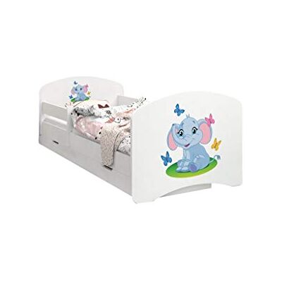 Happy Babies LIT D'ENFANT DOUBLE FACE AVEC TIROIR Design moderne avec bords sécurisés et matelas en mousse antichute 7 cm (Éléphant, 160/80) - Publicité Happy Babies LIT D'ENFANT DOUBLE FACE AVEC TIROIR Design moderne avec bords sécurisés et matelas en mousse antichute 7 cm (Éléphant, 160/80) - Publicité