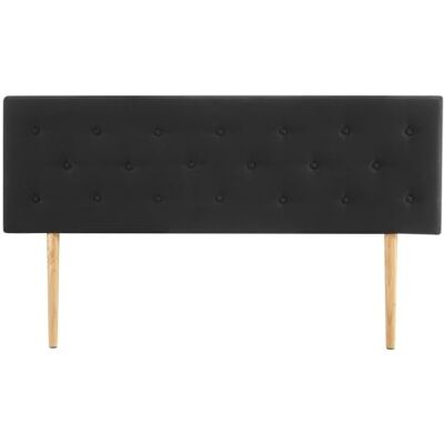 IDIMEX Tête de lit LULINE 160 capitonnée, en Tissu rembourré, Pieds en Bois, Design élégant, pour Lits 160 cm, Noir - Publicité IDIMEX Tête de lit LULINE 160 capitonnée, en Tissu rembourré, Pieds en Bois, Design élégant, pour Lits 160 cm, Noir - Publicité