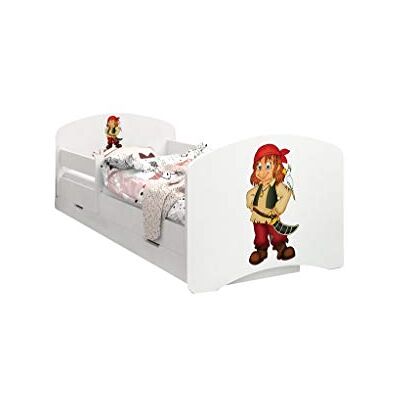 Happy Babies LIT D'ENFANT DOUBLE FACE AVEC TIROIR Design moderne avec bords sécurisés et matelas en mousse antichute 7 cm (Pirate, 160/80) - Publicité Happy Babies LIT D'ENFANT DOUBLE FACE AVEC TIROIR Design moderne avec bords sécurisés et matelas en mousse antichute 7 cm (Pirate, 160/80) - Publicité