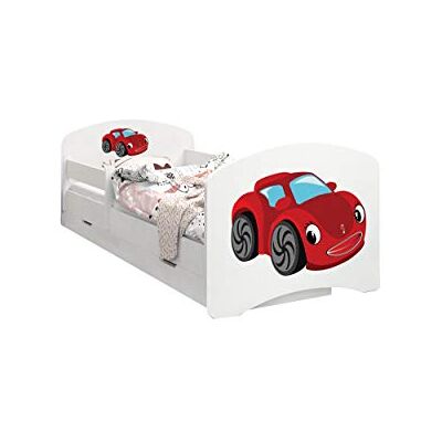 Happy Babies LIT D'ENFANT DOUBLE FACE AVEC TIROIR Design moderne avec bords sécurisés et matelas en mousse antichute 7 cm (Voiture de conte de fées, 140x70) - Publicité Happy Babies LIT D'ENFANT DOUBLE FACE AVEC TIROIR Design moderne avec bords sécurisés et matelas en mousse antichute 7 cm (Voiture de conte de fées, 140x70) - Publicité