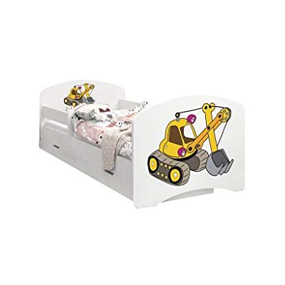 Happy Babies LIT D'ENFANT DOUBLE FACE AVEC TIROIR Design moderne avec bords sécurisés et matelas en mousse antichute 7 cm (Pelle jaune, 140x70) - Publicité Happy Babies LIT D'ENFANT DOUBLE FACE AVEC TIROIR Design moderne avec bords sécurisés et matelas en mousse antichute 7 cm (Pelle jaune, 140x70) - Publicité