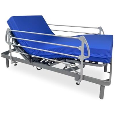DUÉRMETE ONLINE Ergomedic Pro Pack lit électrique articulé renforcé + Matelas sanitaire à mémoire de Forme et balustrades en Acier Inoxydable Gris Anthracite 105 x 190 cm - Publicité DUÉRMETE ONLINE Ergomedic Pro Pack lit électrique articulé renforcé + Matelas sanitaire à mémoire de Forme et balustrades en Acier Inoxydable Gris Anthracite 105 x 190 cm - Publicité