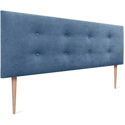 DHOME Tête de lit en Similicuir ou en Tissu acualine avec 2 rangées de Boutons Nouvelle Gamme DE Couleurs Tête de lit de Luxe tapissée (Tissu Bleu, 135x105cm avec Pieds (Lits 120/135/140)) - Publicité DHOME Tête de lit en Similicuir ou en Tissu acualine avec 2 rangées de Boutons Nouvelle Gamme DE Couleurs Tête de lit de Luxe tapissée (Tissu Bleu, 135x105cm avec Pieds (Lits 120/135/140)) - Publicité