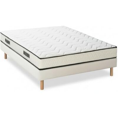 BLUE MOON Lit Complet 140x190 avec Matelas Mi-Ferme + Sommier. Matelas 140x190x15 cm Confort Universel + Sommier Tapissier en Pin, Pieds Hêtre Massif. Fabriqué en Belgique Garantie 5 Ans MORPHOSE - Publicité BLUE MOON Lit Complet 140x190 avec Matelas Mi-Ferme + Sommier. Matelas 140x190x15 cm Confort Universel + Sommier Tapissier en Pin, Pieds Hêtre Massif. Fabriqué en Belgique Garantie 5 Ans MORPHOSE - Publicité