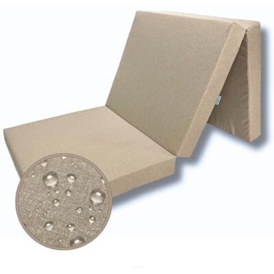FORTISLINE Matelas Pliant 3 Parties 195 x 80 x 9 cm, Beige déperlant Matelas d’appoint Pliable pour invité, Voyage et Camping, Housse Lavable - Publicité FORTISLINE Matelas Pliant 3 Parties 195 x 80 x 9 cm, Beige déperlant Matelas d’appoint Pliable pour invité, Voyage et Camping, Housse Lavable - Publicité