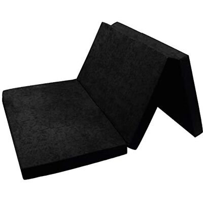 FORTISLINE Matelas d'appoint Pliant 2 Places lit d'appoint lit d'invité futon Pouf 195x120x8 cm Couleur Noir - Publicité FORTISLINE Matelas d'appoint Pliant 2 Places lit d'appoint lit d'invité futon Pouf 195x120x8 cm Couleur Noir - Publicité