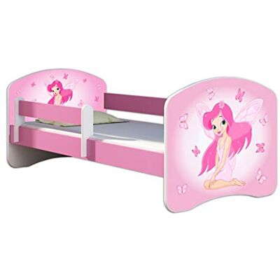 ACMA Lit Enfant 80 x 180 cm avec Matelas et Sommier à Lattes Lit Junior avec Barrière de Sécurité, Personnalisé Motif 07 Fée Rose Rose, Lit pour Fille dès 3 Ans, Charge Jusqu’à 120 kg - Publicité ACMA Lit Enfant 80 x 180 cm avec Matelas et Sommier à Lattes Lit Junior avec Barrière de Sécurité, Personnalisé Motif 07 Fée Rose Rose, Lit pour Fille dès 3 Ans, Charge Jusqu’à 120 kg - Publicité