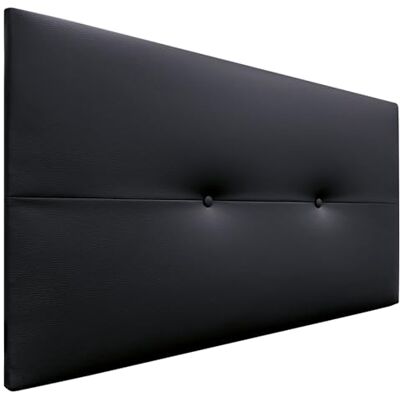 Tête de lit Dhome - Revêtement en cuir noir - 90cm - Publicité Tête de lit Dhome - Revêtement en cuir noir - 90cm - Publicité
