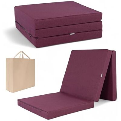 FORTISLINE Matelas Pliant 3 Parties 180 x 65 x 7 cm, Bordeaux déperlant Matelas d’appoint Pliable pour invité, Voyage et Camping, Housse Lavable - Publicité FORTISLINE Matelas Pliant 3 Parties 180 x 65 x 7 cm, Bordeaux déperlant Matelas d’appoint Pliable pour invité, Voyage et Camping, Housse Lavable - Publicité