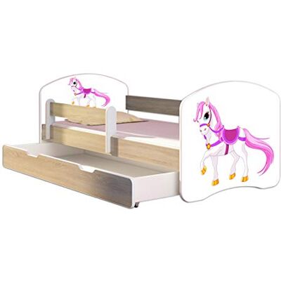 ACMA Lit Enfant Junior TIROIR Matelas Gratuite CHÊNE Sonoma II (43 Petit Cheval, 140 x 70 cm + tiroir) - Publicité ACMA Lit Enfant Junior TIROIR Matelas Gratuite CHÊNE Sonoma II (43 Petit Cheval, 140 x 70 cm + tiroir) - Publicité