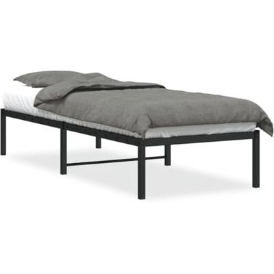 vidaXL Cadre de Lit, Lit Simple avec Sommier à Lattes, Lit Adulte avec Pied, Meuble de Chambre à Coucher, Moderne, Métal Noir 75x190 cm - Publicité vidaXL Cadre de Lit, Lit Simple avec Sommier à Lattes, Lit Adulte avec Pied, Meuble de Chambre à Coucher, Moderne, Métal Noir 75x190 cm - Publicité