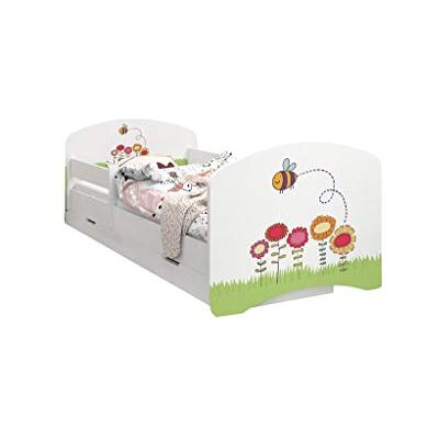 Happy Babies LIT D'ENFANT DOUBLE FACE AVEC TIROIR Design moderne avec bords sécurisés et matelas en mousse antichute 7 cm (Abeille, 160/80) - Publicité Happy Babies LIT D'ENFANT DOUBLE FACE AVEC TIROIR Design moderne avec bords sécurisés et matelas en mousse antichute 7 cm (Abeille, 160/80) - Publicité