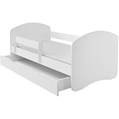 ACMA II Lit Junior 160x80 cm Blanc avec Matelas et Sommier à Lattes Lit Enfant avec Barrières de Sécurité, Supporte Jusqu’à 120 kg, Version avec Tiroir - Publicité ACMA II Lit Junior 160x80 cm Blanc avec Matelas et Sommier à Lattes Lit Enfant avec Barrières de Sécurité, Supporte Jusqu’à 120 kg, Version avec Tiroir - Publicité