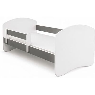 ACMA II Lit Junior 140x70 cm Gris avec Matelas et Sommier à Lattes Lit Enfant avec Barrières de Sécurité, Supporte Jusqu’à 120 kg, Version sans Tiroir - Publicité ACMA II Lit Junior 140x70 cm Gris avec Matelas et Sommier à Lattes Lit Enfant avec Barrières de Sécurité, Supporte Jusqu’à 120 kg, Version sans Tiroir - Publicité