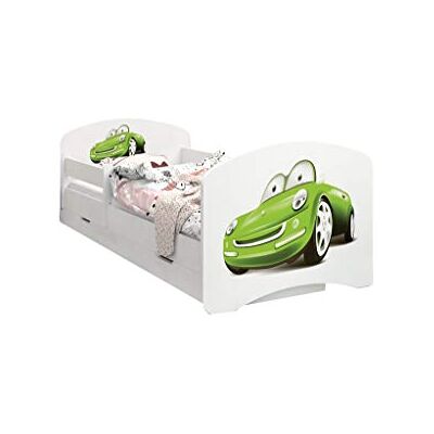 Happy Babies LIT D'ENFANT DOUBLE FACE AVEC TIROIR Design moderne avec bords sécurisés et matelas en mousse antichute 7 cm (Voiture Verte, 140x70) - Publicité Happy Babies LIT D'ENFANT DOUBLE FACE AVEC TIROIR Design moderne avec bords sécurisés et matelas en mousse antichute 7 cm (Voiture Verte, 140x70) - Publicité
