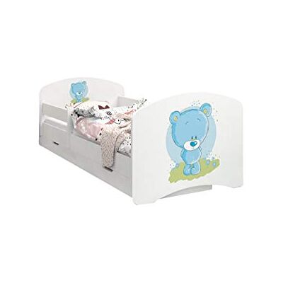 Happy Babies LIT D'ENFANT DOUBLE FACE AVEC TIROIR Design moderne avec bords sécurisés et matelas en mousse antichute 7 cm (Ours en peluche bleu, 160/80) - Publicité Happy Babies LIT D'ENFANT DOUBLE FACE AVEC TIROIR Design moderne avec bords sécurisés et matelas en mousse antichute 7 cm (Ours en peluche bleu, 160/80) - Publicité
