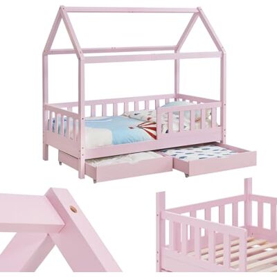 Lit pour enfants Juskys Marli 90x200cm avec rangement & sécurité - Publicité Lit pour enfants Juskys Marli 90x200cm avec rangement & sécurité - Publicité