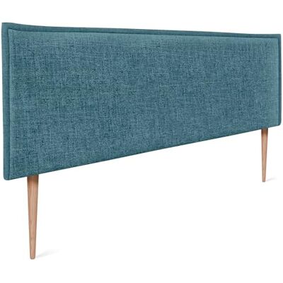DHOME Tête de lit en Lin Naturel uni avec Bordure tête tapissée Lit Chambre Moderne Top Trending (Turquoise, 135x105cm avec Pieds (Lits 120/135/140)) - Publicité DHOME Tête de lit en Lin Naturel uni avec Bordure tête tapissée Lit Chambre Moderne Top Trending (Turquoise, 135x105cm avec Pieds (Lits 120/135/140)) - Publicité