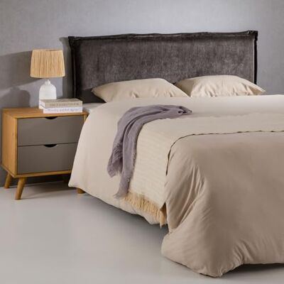 IDIMEX Tête de lit OVIO 160 rembourrée, en Tissu Polyester pour lit 160 cm, sur Pieds en Bois, Gris - Publicité IDIMEX Tête de lit OVIO 160 rembourrée, en Tissu Polyester pour lit 160 cm, sur Pieds en Bois, Gris - Publicité