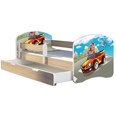 ACMA Lit Enfant Junior TIROIR Matelas Gratuite CHÊNE Sonoma II (03 Voiture de Course, 160 x 80 cm + tiroir) - Publicité ACMA Lit Enfant Junior TIROIR Matelas Gratuite CHÊNE Sonoma II (03 Voiture de Course, 160 x 80 cm + tiroir) - Publicité