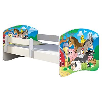 ACMA Lit Enfant Junior Sommier à Lattes Matelas Gratuite Blanc II (34 Ferme, 140x70 cm) - Publicité ACMA Lit Enfant Junior Sommier à Lattes Matelas Gratuite Blanc II (34 Ferme, 140x70 cm) - Publicité