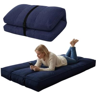 bananair Futon 1 Place Épais & Confortable Fabriqué en France, Housse Lavable, Idéal comme Matelas de Sol, d'Appoint, Chauffeuse Futon Pliable, Sangle de Rangement Incluse (90x190 cm, Bleu Nuit) - Publicité bananair Futon 1 Place Épais & Confortable Fabriqué en France, Housse Lavable, Idéal comme Matelas de Sol, d'Appoint, Chauffeuse Futon Pliable, Sangle de Rangement Incluse (90x190 cm, Bleu Nuit) - Publicité