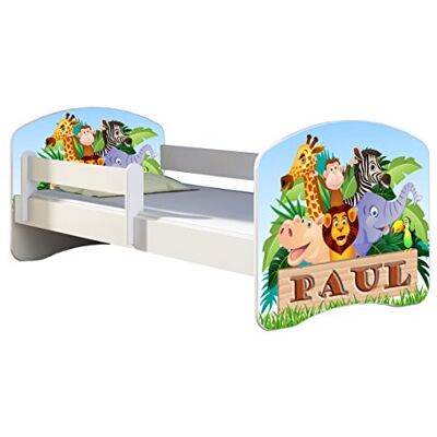 ACMA Lit Enfant Junior Sommier à Lattes Matelas Gratuite Blanc II (02N Le prénom Animaux, 160x80 cm) - Publicité ACMA Lit Enfant Junior Sommier à Lattes Matelas Gratuite Blanc II (02N Le prénom Animaux, 160x80 cm) - Publicité