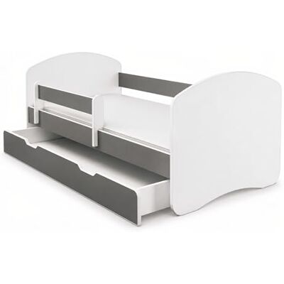 ACMA II Lit Junior 140x70 cm Gris avec Matelas et Sommier à Lattes Lit Enfant avec Barrières de Sécurité, Supporte Jusqu’à 120 kg, Version avec Tiroir - Publicité ACMA II Lit Junior 140x70 cm Gris avec Matelas et Sommier à Lattes Lit Enfant avec Barrières de Sécurité, Supporte Jusqu’à 120 kg, Version avec Tiroir - Publicité