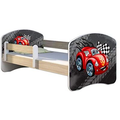 ACMA Lit Enfant Junior Sommier à Lattes Matelas Gratuite CHÊNE Sonoma II (05 Voiturette Rouge, 140 x 70 cm) - Publicité ACMA Lit Enfant Junior Sommier à Lattes Matelas Gratuite CHÊNE Sonoma II (05 Voiturette Rouge, 140 x 70 cm) - Publicité