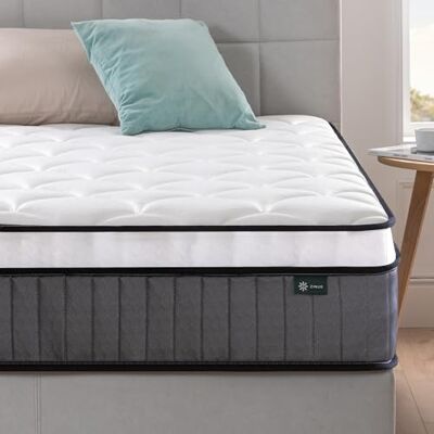 Zinus Matelas 140x190 cm Memoire de Forme Épaisseur 25 cm Matelas 2 Places Hybride Mousse & Ressorts Ensachés Durable & Respirant Certifié Oeko-TEX - Publicité Zinus Matelas 140x190 cm Memoire de Forme Épaisseur 25 cm Matelas 2 Places Hybride Mousse & Ressorts Ensachés Durable & Respirant Certifié Oeko-TEX - Publicité