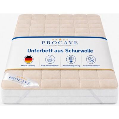 PROCAVE sur-Matelas en Laine Vierge, protège-Matelas Respirant, Housse pour Matelas doté de 4 Coins élastiqués, alèse 160x200 cm - Publicité PROCAVE sur-Matelas en Laine Vierge, protège-Matelas Respirant, Housse pour Matelas doté de 4 Coins élastiqués, alèse 160x200 cm - Publicité