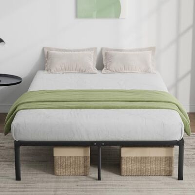 Novilla Cadre de lit Plateforme en métal pour Matelas de 140 x 190 cm, Hauteur de Rangement sous Le lit 30.5cm, Cadre métallique, Pas Besoin de sommier, Assemblage Facile, Noir - Publicité Novilla Cadre de lit Plateforme en métal pour Matelas de 140 x 190 cm, Hauteur de Rangement sous Le lit 30.5cm, Cadre métallique, Pas Besoin de sommier, Assemblage Facile, Noir - Publicité