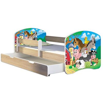 ACMA Lit Enfant Junior TIROIR Matelas Gratuite CHÊNE Sonoma II (34 Ferme, 140 x 70 cm + tiroir) - Publicité ACMA Lit Enfant Junior TIROIR Matelas Gratuite CHÊNE Sonoma II (34 Ferme, 140 x 70 cm + tiroir) - Publicité