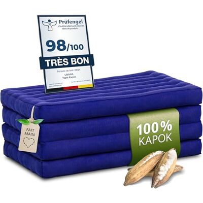 Livasia Matelas Pliable Durable en kapok 200x80x8cm Matelas d’invité, Matelas Pliable uni, Tapis de Yoga écologique, Lit d’invité Pliable, Chaise Longue Jardin et Balcon (Bleu Uni) - Publicité Livasia Matelas Pliable Durable en kapok 200x80x8cm Matelas d’invité, Matelas Pliable uni, Tapis de Yoga écologique, Lit d’invité Pliable, Chaise Longue Jardin et Balcon (Bleu Uni) - Publicité