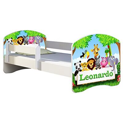 ACMA Lit Enfant Junior Sommier à Lattes Matelas Gratuite Blanc II (01N Le prénom Zoo, 160x80 cm) - Publicité ACMA Lit Enfant Junior Sommier à Lattes Matelas Gratuite Blanc II (01N Le prénom Zoo, 160x80 cm) - Publicité