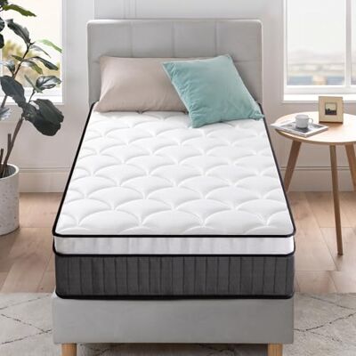 Zinus Matelas 90x190 cm Memoire de Forme Épaisseur 25 cm Matelas 1 Place Hybride Mousse & Ressorts Ensachés Durable & Respirant Certifié Oeko-TEX - Publicité Zinus Matelas 90x190 cm Memoire de Forme Épaisseur 25 cm Matelas 1 Place Hybride Mousse & Ressorts Ensachés Durable & Respirant Certifié Oeko-TEX - Publicité