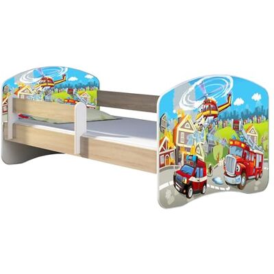 ACMA Lit Enfant Junior Sommier à Lattes Matelas Gratuite CHÊNE Sonoma II (36 Sapeurs Pompiers, 140 x 70 cm) - Publicité ACMA Lit Enfant Junior Sommier à Lattes Matelas Gratuite CHÊNE Sonoma II (36 Sapeurs Pompiers, 140 x 70 cm) - Publicité