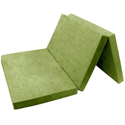 FORTISLINE Matelas d'appoint Pliant 2 Places lit d'appoint lit d'invité futon Pouf 195x120x8 cm Couleur Vert Clair - Publicité FORTISLINE Matelas d'appoint Pliant 2 Places lit d'appoint lit d'invité futon Pouf 195x120x8 cm Couleur Vert Clair - Publicité