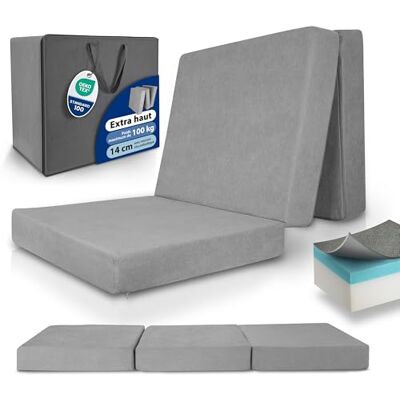 Matelas Pliant Beautissu VS95 - Gris 14cm, 195x75cm - Publicité Matelas Pliant Beautissu VS95 - Gris 14cm, 195x75cm - Publicité