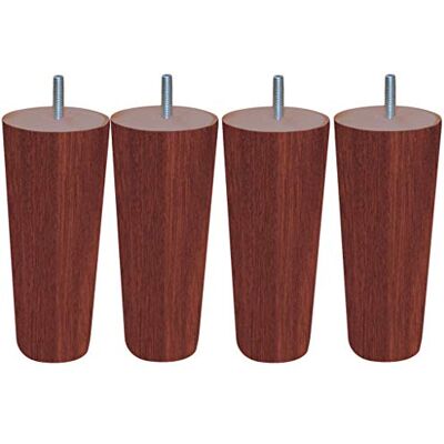 Margot 3700527852416 Cottage Conique Lot de 4 Pieds de sommier Bois Acajou Hauteur 15 cm - Publicité Margot 3700527852416 Cottage Conique Lot de 4 Pieds de sommier Bois Acajou Hauteur 15 cm - Publicité