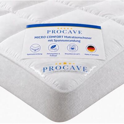 PROCAVE Protège-matelas Micro-Comfort Blanc 60 x 120 cm Avec bordure de serrage Hauteur jusqu'à 30 cm Convient également pour les lits à sommier tapissier et lits à eau Microfibre 100 % polyester - Publicité PROCAVE Protège-matelas Micro-Comfort Blanc 60 x 120 cm Avec bordure de serrage Hauteur jusqu'à 30 cm Convient également pour les lits à sommier tapissier et lits à eau Microfibre 100 % polyester - Publicité